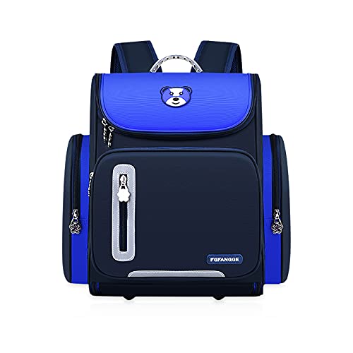 SONARIN Schulranzen für Jungen Mädchen,Integriert leichter Grundschulrucksack Kinderrucksack,Wasserdichte Grundschule Ranzen Schulrucksack Büchertasche für Kinder,Großes Fassungsvermögen(Blau) Cover