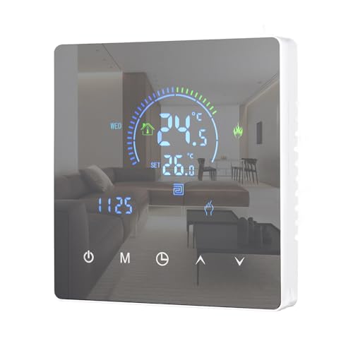 Fafeicy Smart Programmable Thermostat Temperature Controller with Touch Button LCD Display for Home Office School Hotel Water Heating System (11.00 × 10.00 × 7.00)