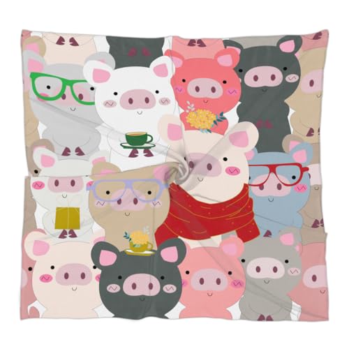 Creative Cartoon Pig Square Silk Scarf for Women Fashion Printed Satin Neck Silk Satin Bandana Lightweight Neckerchief Hair Wrap Scarves 23.6