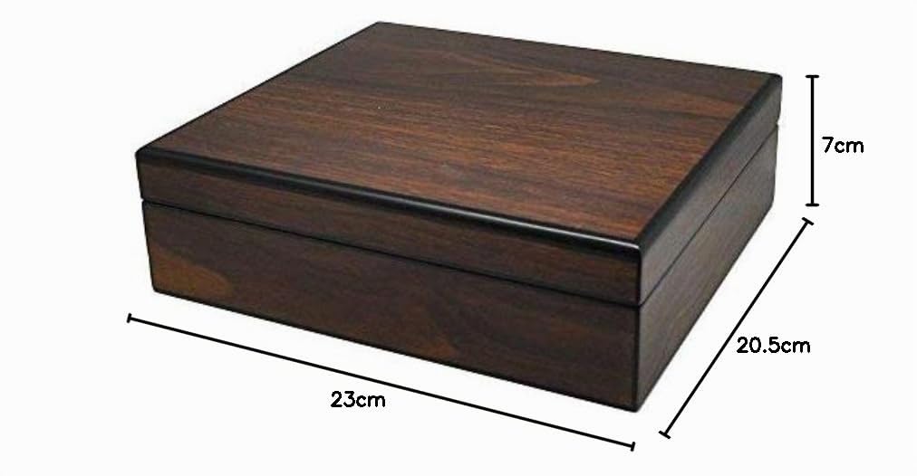 Uhrenbox aus Furnierholz für 8 Uhren braun