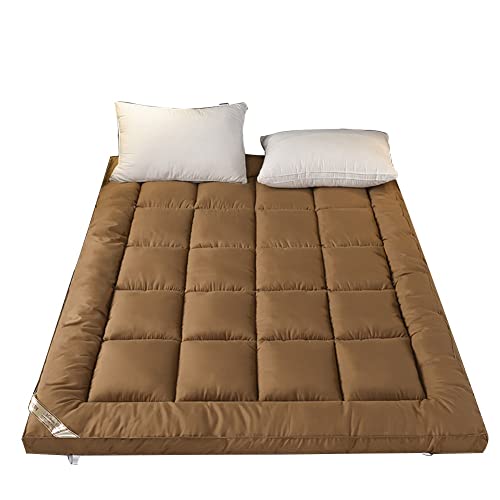 XYSQ Colchón Plegable para Dormitorio Japonés Estera De Dormir Tatami De 10cm De Grosor Futón Cama De Huéspedes Desplegable (Color : Brown, Size : 150x200cm)
