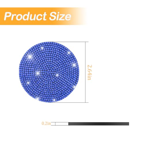 Image of Osilly Bling Car Cup Holder Coaster, 2 Pack Crystal Rhinestone Anti-Slip Insert Coasters, Universal 2.75 Inch Fashion Automotive Cup Mat, Car Interior Accessories Decor Gifts for Women (Dark Blue)