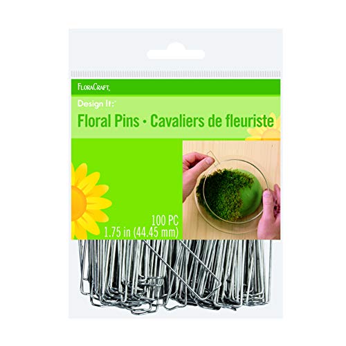 FloraCraft 100 Piece Floral Pins 1.75 Inch Silver