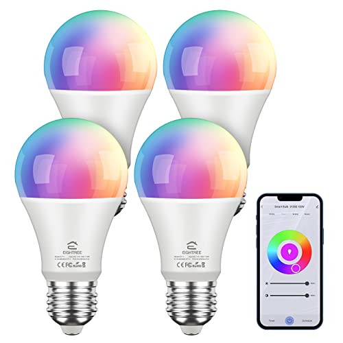 Eightree Smart Bulb, Smart Wifi Light Bulbs That Work With Alexa, Google Assistant, E26, A19 Alexa Light Bulb, Music Sync, Dimmable (4) #TOP14