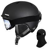 VCOROS Adult Ski Helmet with OTG Goggles Set, Lightweight...