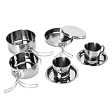 Cocinar platos deliciosos: incluso cuando vaya de excursión al aire libre, puede cocinar carne, pescado, sopa y huevos con esta olla resistente que conduce el calor rápido y disfrutar de platos deliciosos.