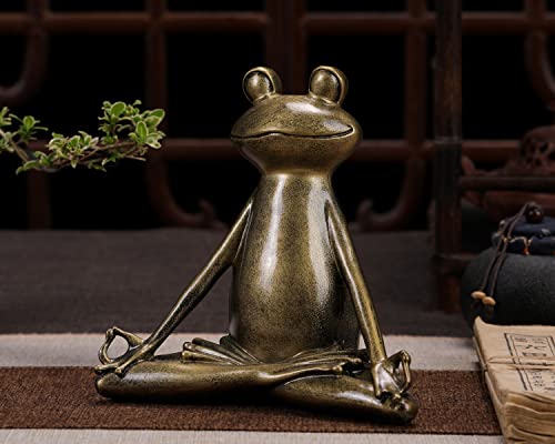 Seyee-Bro Meditating Yoga Frog Statue Sculptures - Fengshui Home Decoration Figurine Accessories #TOP6