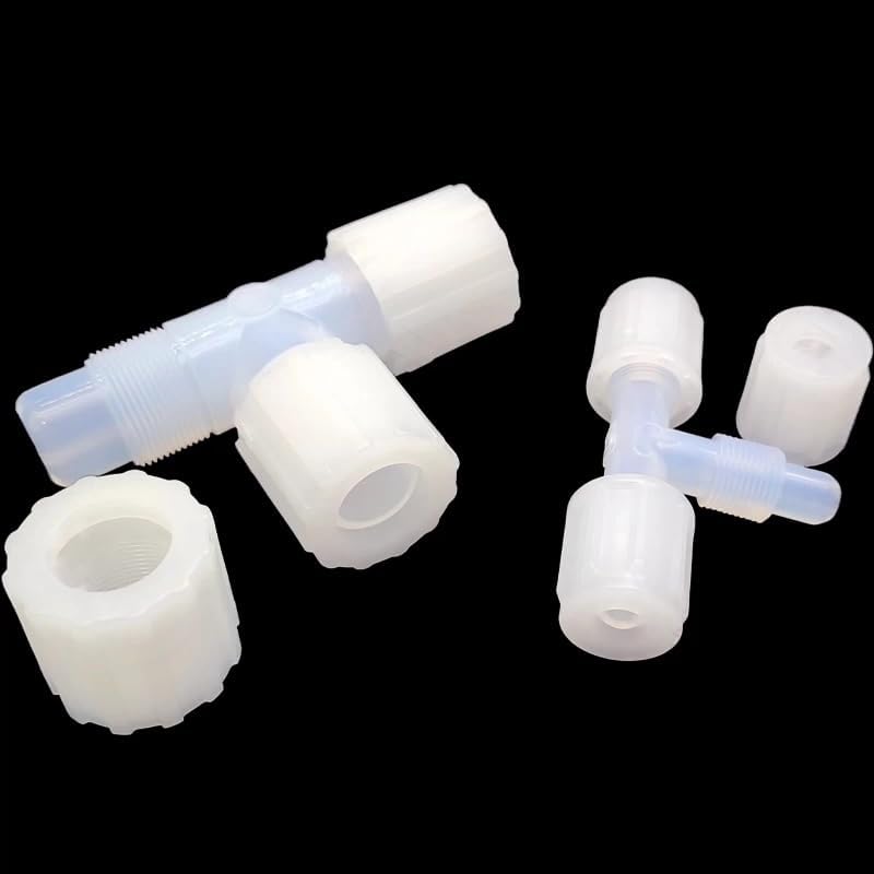 PFA Tee Flared Fitting - 3-Way Connector for Laboratory Applications | Pack of 1