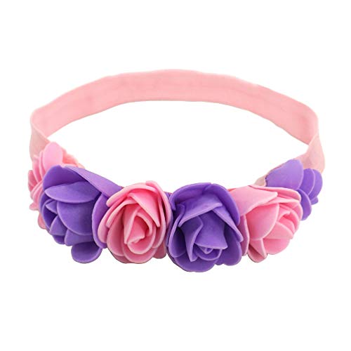 Toddlers Layered Tulle Rainbow Tutu Skirt with Flower Crown Wreath Headband for Baby Girls 0-24 Months.3