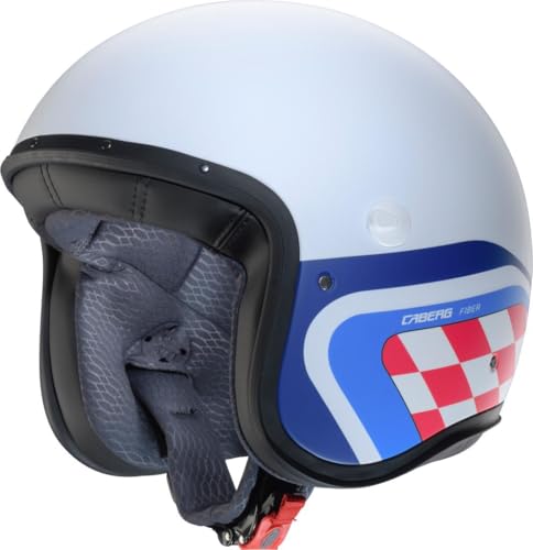 CABERG Helmet Jet Freeride X Daytona MATT White /Light Blue /RED XS