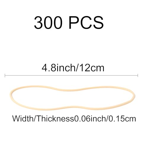AIWOQI Rubber Bands 300Pcs 4.8inch Big Elastic rubber band Light brown rubber bands office supplies File Folders Litter Box (4 4/5" x 1/16")