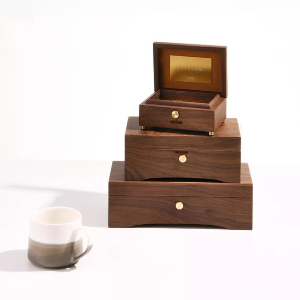 Benutzerdefinierte Walnuss-Spieluhr – personalisiertes Lied & Gravur Geschenk für Freundin, Ehefrau, Jahrestag, Hochzeit – handgefertigtes Holz-Andenken mit individueller Melodie