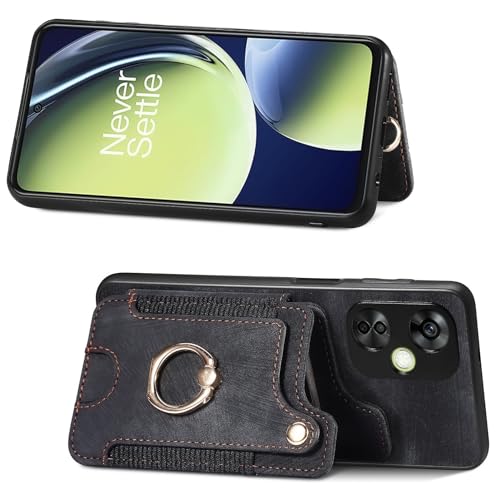 Étui OnePlus Nord CE 3 Lite housse portefeuille noire avec porte-cartes intégré