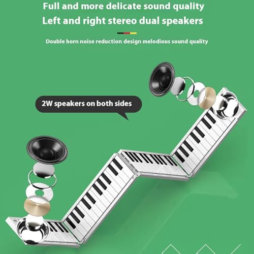 Clavier de Piano Pliable à 88 Touches, Pianos numériques Pliables Portables avec pédale de Sustain USB/MIDI, Double Haut-parleurs intégrés, Piano électronique Rechargeable à 6 battements pour - Les Beatles, Paul McCartney, John Lennon, RIngo Starr, George Harrison Clavier de Piano Pliable à 88 Touches, Pianos numériques Pliables Portables avec pédale de Sustain USB/MIDI, Double Haut-parleurs intégrés, Piano électronique Rechargeable à 6 battements pour – Image 3