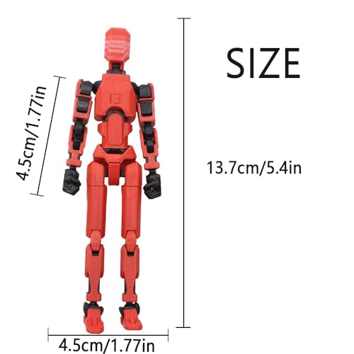 Image of DANONI Assembly Completed Upgrade Titan 13 Action Figure, 3D Printed Action Figure Set, Dummy Robot 13, Multi-Articular Action Figures for Desktop Decorations (Red-Assembly Completed)