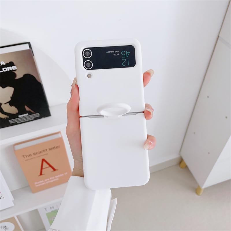 Image of MIDOS Back Cover Compatible with Samsung Z Flip 3 Silicone Case Full Protection Shock Proof Case for Samsung Galaxy Z Flip 3 (White)