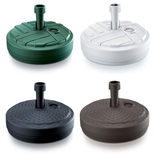 rg-vertrieb Sonnenschirmständer Schirmständer Ständer Schirmhalter Rund Wetterfester Schirmfuß Rattan- oder Board-Optik 10 L 4 Farben wählbar (Board Rund Umbra)