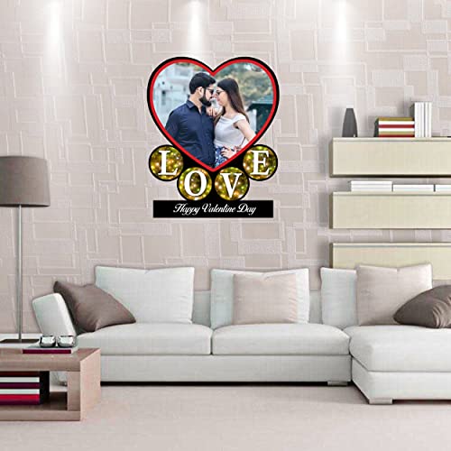 Image of Customized Valentine Photo Frame for Gifts | Personalized Heart Shape Couple Photo Frame with Custom Photo Printing | Romantic Anniversary, Wedding, Engagement, Birthday & Valentine Gift