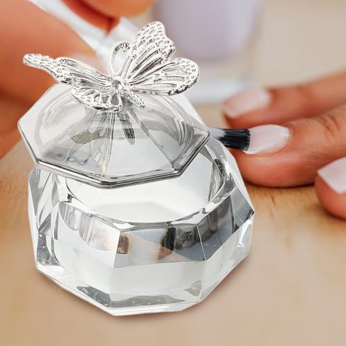 Vaso de vidrio para manicura con tapa y recipiente reemplazable miniatura 7