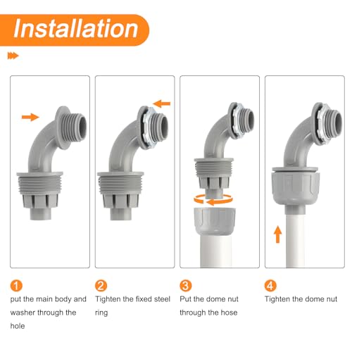 Conector de conducto hermético de PVC resistente a la corrosión con rosca 2NPT 6