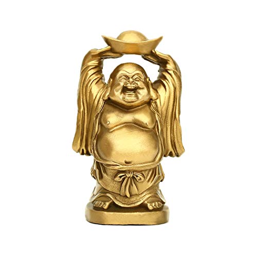 Estatua de Buda sonriente de latón Feng Shui