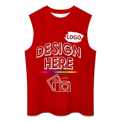 Custom Mens Sleeveless Shirt Personalized Mens Sleeveless Tank Design Your Own Image Logo Text Tank Top for Gifts Dad4