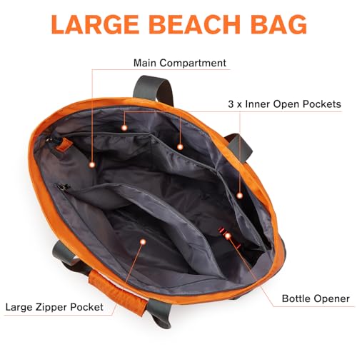 Image of G4Free Beach Bag, Waterproof Sandproof Beach Tote Bag, Large Capacity Foldable for Women