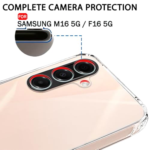 Image of TheGiftKart Back Cover Soft Case for Samsung Galaxy M16 5G / F16 5G | Best Camera Protection | Inbuilt Dust Plugs & Anti-Slip Grip | Ultra Clear Slim Case for Samsung M16 / F16 (Silicone, Transparent)