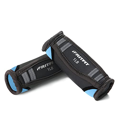 RitFit Soft Hand Weights Set - 0.5/0.75/1/1.5/2 LBS (1 Pair) Walking Dumbbell for Women & Men with Reflective Straps - Jogging Running Physical Therapy Aerobics - Pink Orange Blue Grey Black