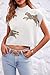 Saodimallsu Womens Mock Neck Sleeveless Sweater Vest Leopard Print Cap Sleeve Casual Loose Knit Crop Tops White