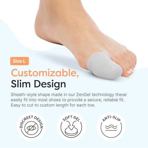 Image of ZenToes Gel Toe Cap and Protector - Pack of 6 Protect Ingrown Toenails, Blisters, Missing Toenails