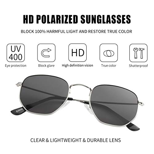 Image of Kursan Small Round Metal Polarized Sunglasses for Men Women Mirrored Lens Classic Circle Sun Glasses