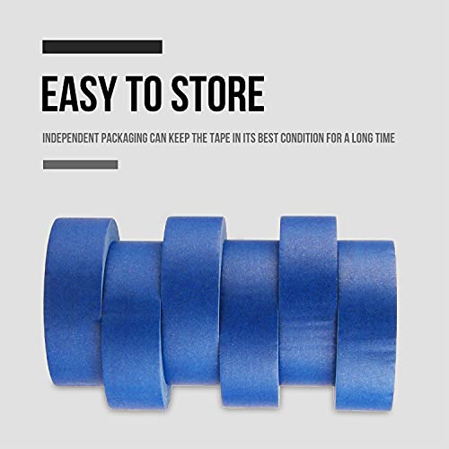 Lichamp Painters Tape Wide 1.5 Inches, Masking Blue Painters Tape Bulk Pack, 6 Rolls X 1.5 Inches X 55 Yards (330 Total Yards) #TOP6