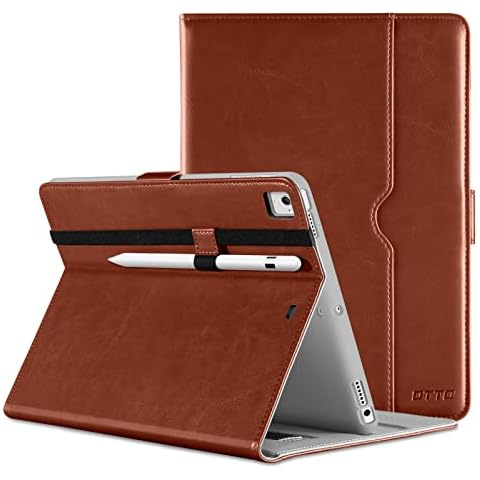 DTTO for iPad 9.7 Inch 5th/6th Generation 2018/2017 Case with Apple Pencil Holder, Premium Leather Folio Stand Cover Case for Apple iPad 9.7 inch, Also Fit iPad Pro 9.7/Air 2/Air - Brown Cover
