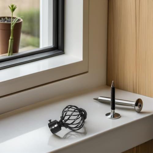 Besportble Gardinenstangen EndstüCke Aus Eisen 2 StüCk Dekorative Vorhangstangen Endkappen Mit Klassischem Laternenmuster FüR Fenster-Gardinenstangen ZubehöR Und Vorhangdekoration