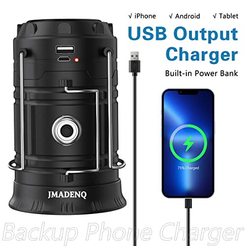 2023 Upadte Solar Lantern Flashlights Charging for Phone, USB Rechargeable Led Camping Lantern, Collapsible & Portable for Emergency, Hurricanes, Power Outage, Storm (Classical-2) - Image 5