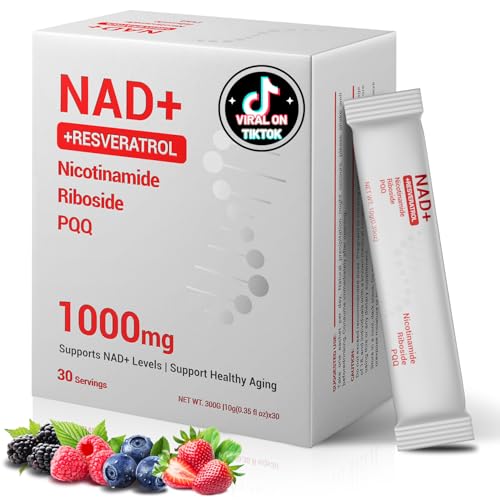 NAD Supplement 1000mg with Resveratrol Pure Organic Liquid Packets -