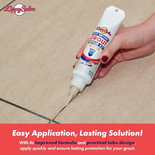 Tile Grout, Repair Kit, Restore & Renew Tile Joints Line, Fast Drying Tile Grout Paint Squeeze Tube for Bathroom Shower Kitchen Floor, Waterproof (8.8 oz, Beige) - Image 5