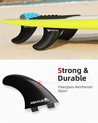 image for Abahub Surfboard Thruster Fins Set, Compatible with FCS Style Fin Box,