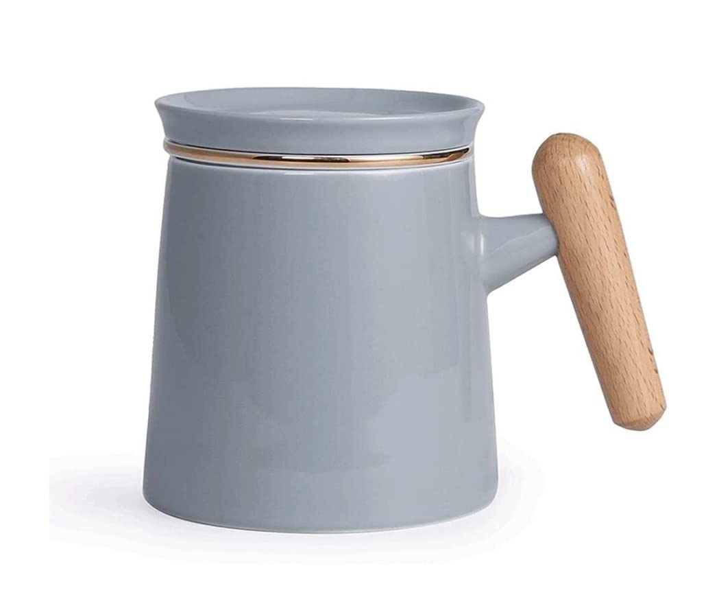 Tazzine Caffe Tazze Caffe Semplice Tazza Da Caffè In Ceramica 400 Ml, Tazza Da Tè Multifunzionale Con Filtro, Tazza Da Bere Per Tè, Caffè, Succo Di Latte, Ecc Tazze Cappuccino(Grey)