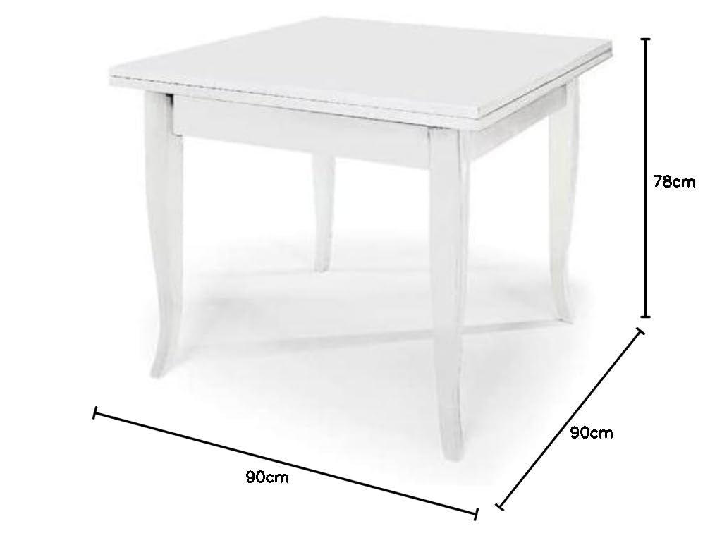 LIBEROSHOPPING.eu - LA TUA CASA IN UN CLIK Tavolo allungabile cucina soggiorno quadrato apribile a libro 90x90 bianco