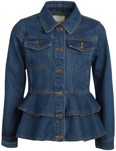URBAN REPUBLIC Girlsâ Jacket â Basic Denim Jean Jacket, Size 7/8, Weathered Wash