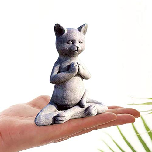 Estatua Decorativa de Gato Meditando Zen en Resina miniatura 3