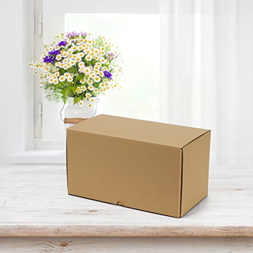 Image of HORLIMER 11x6x6 inches Shipping Boxes Set of 20, Brown Corrugated Cardboard Box Literature Mailer