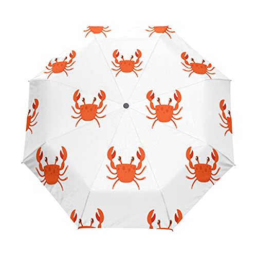 Parapluie pliant automatique Granchio Rosso Bianco compact et robuste pour femme et enfant