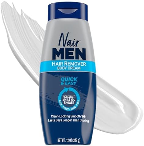 Nair Men Body Cream Hair Remover, Body Hair Removal Cream, 12 oz