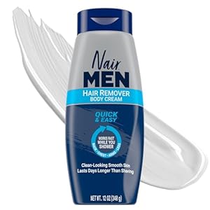 Nair Men Body Cream Hair Remover, Body Hair Removal Cream, 12 oz