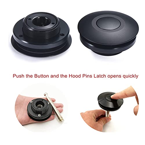 X-Avion 2Pcs Pack Quick Release Latch Hood Pin License Plate Lock Clip 2.44" Diameter Aluminum Alloy Car Hood Pins Lock Clip Kit For Bumper Hood License Plate Black #TOP3