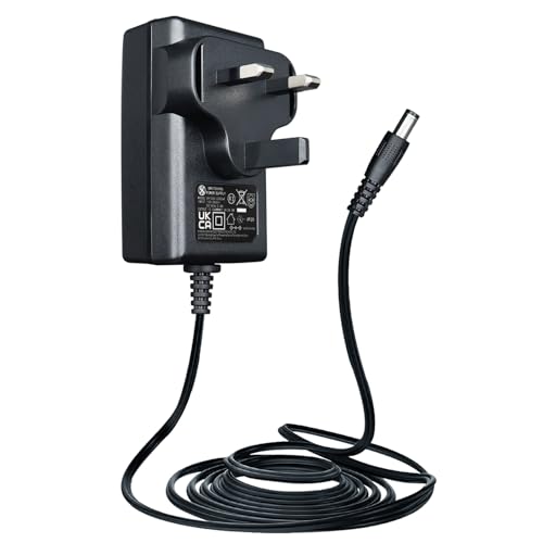 12V 2A Power Supply Adapter for Yamaha PSR YPG YPT DGX DD EZ P Digital Piano and Portable Keyboard Series, 24W AC Adapter Replacement for More 12V Devices (UKCA Listed, 1.8M Long Cord)