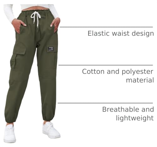 Image of SANGTREE Girls & Womens Drawstring Cargo Jogger Pants,3 Years - Women 3XL